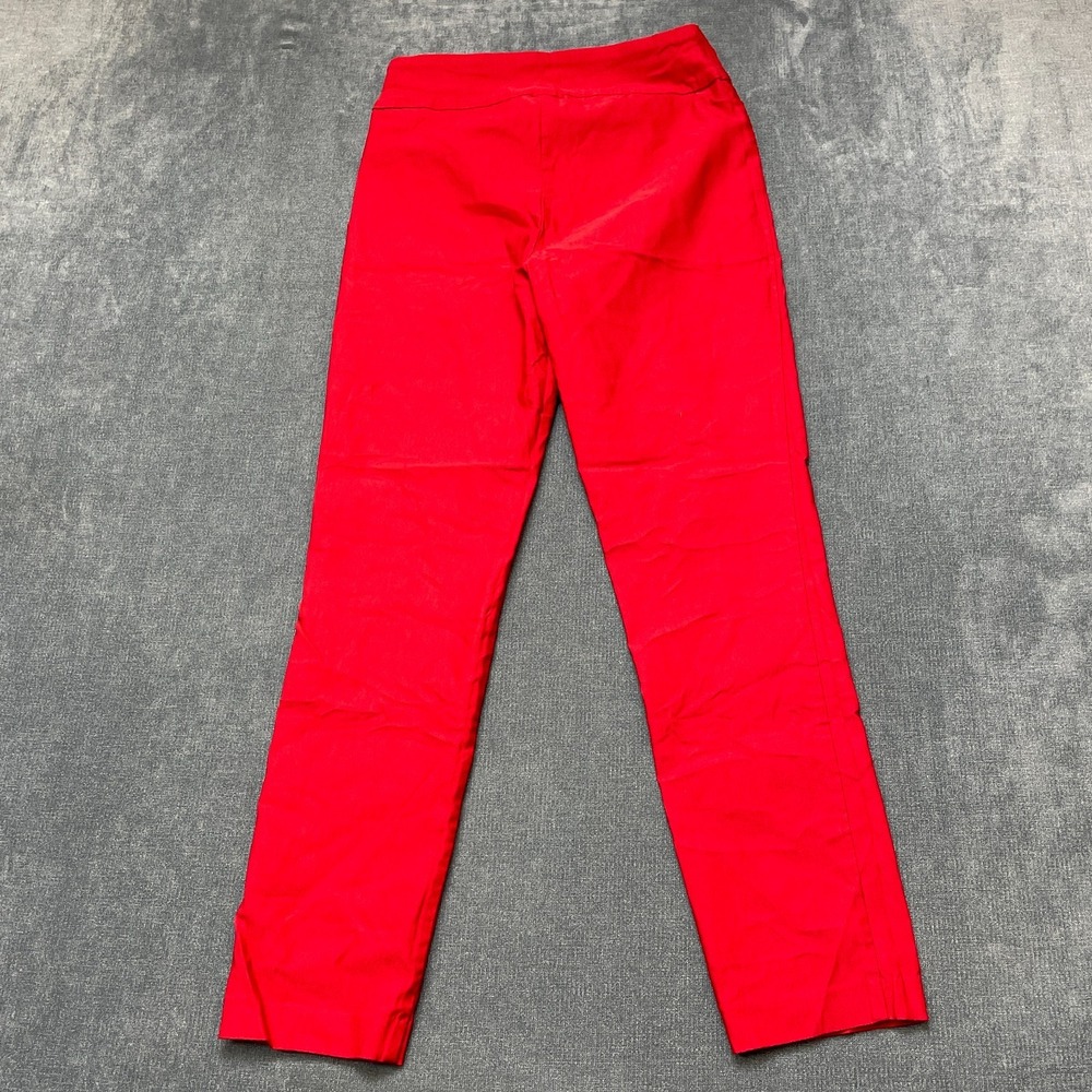 Tribal Ankle Pants Womens 6 Red Flat Front Tapered Leg Elastic Waist Mid Rise - Picture 11 of 15
